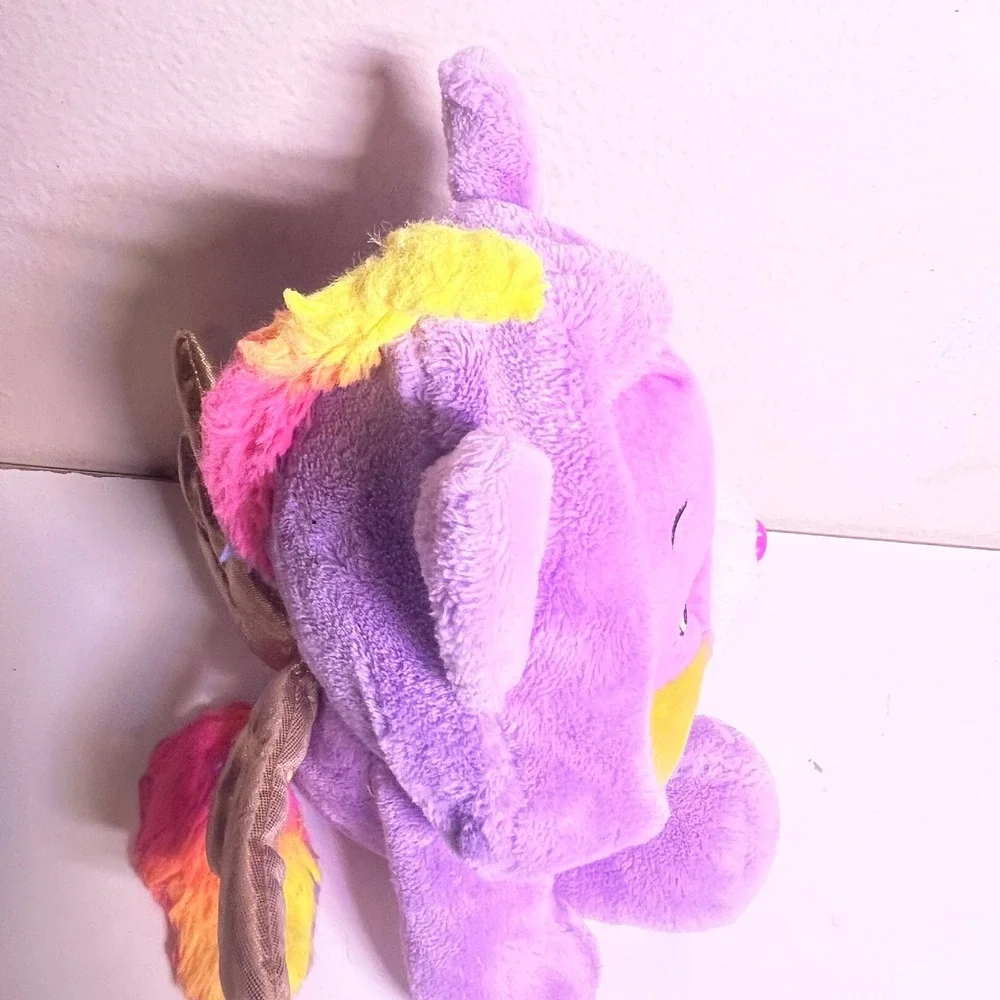 Care Bears 9in‎ Togetherness Bear Pegasus Plush Purple Rainbow Gold Wings